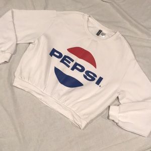 H&M Divided Pepsi Long Sleeve Sweatshirt White L